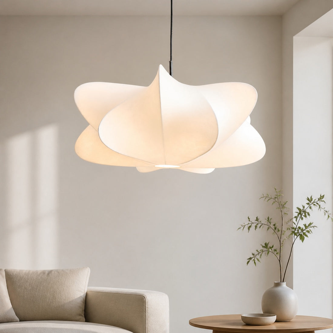 Havion Cocoon Pendant Lamp - Minimalist Polymer Shade with Adjustable Hanging