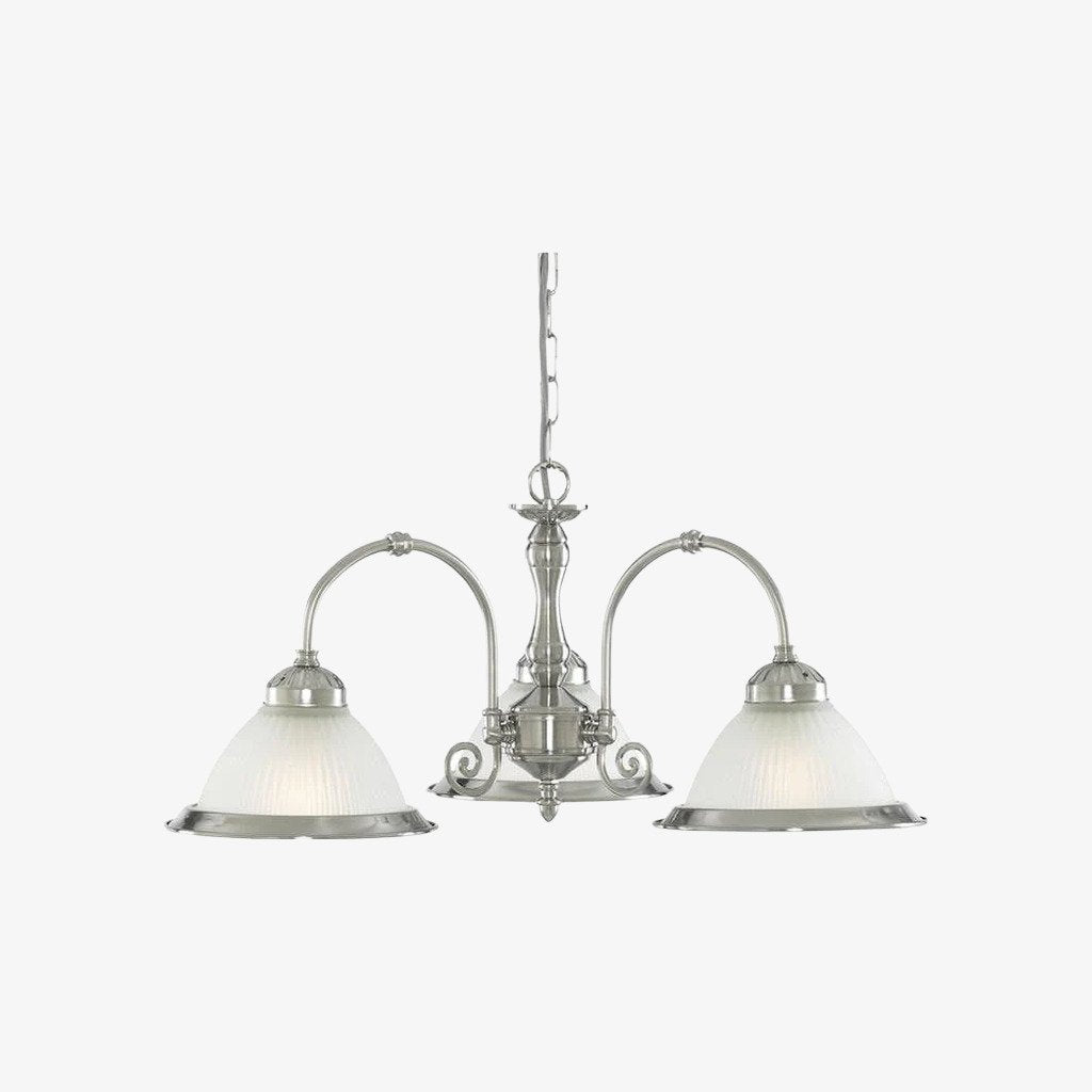 TF Vintora Ribbed Glass Pendant Light – Elegant Metal Trim for Kitchens, Dining Areas and Hallways