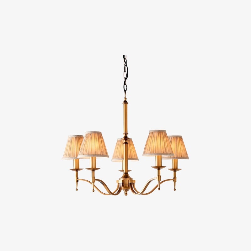 Tela Timeless Classic Elegant Multi Arm Stanford Chandelier - Metal Fabric Lighting for Living Room