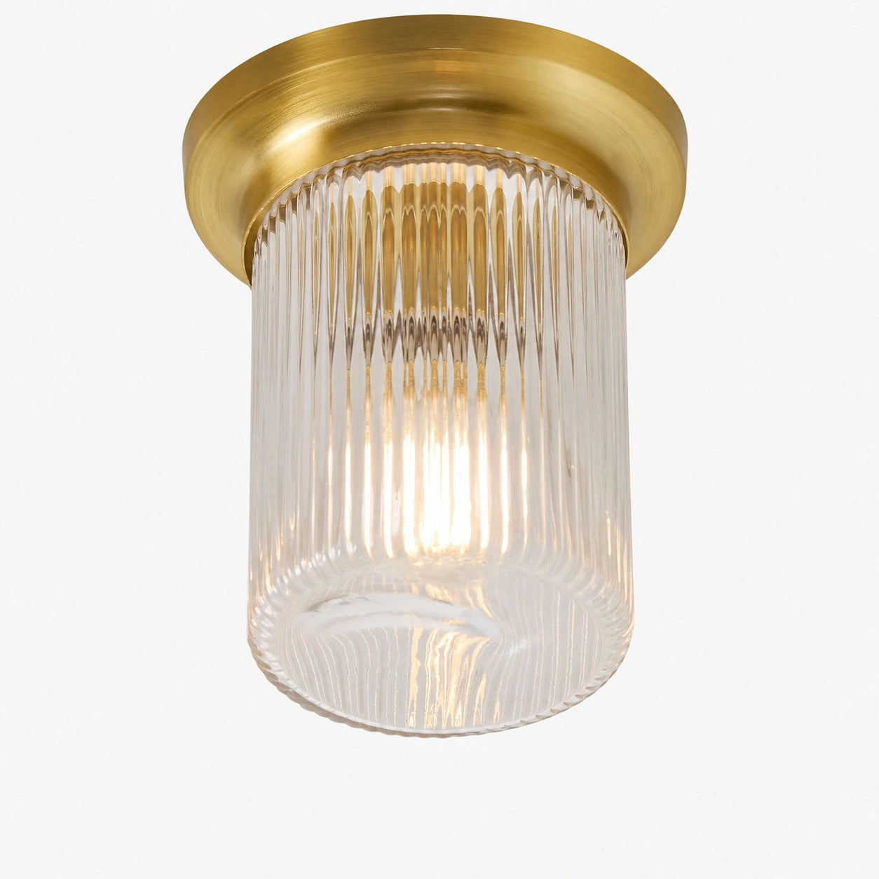 Rivora Fluted Glass Flush Mount – Ribbed Durable Ceiling Light