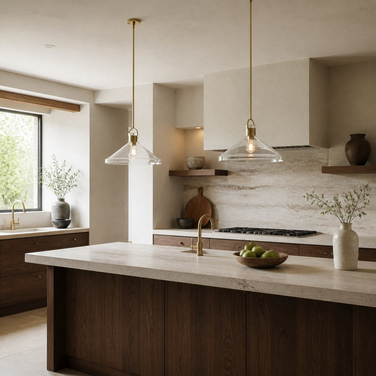 Lirra Clear Glass Industrial Pendant Light - Perfect for Kitchen Island & Dining Room