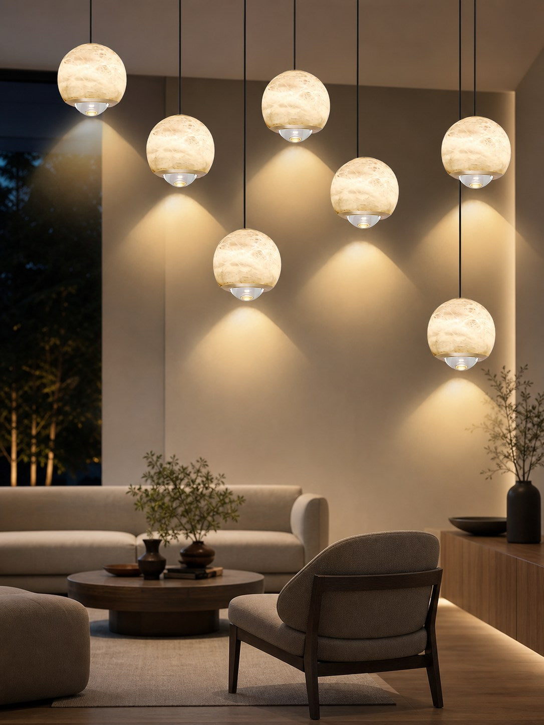Ferox Alabaster Pendant Light