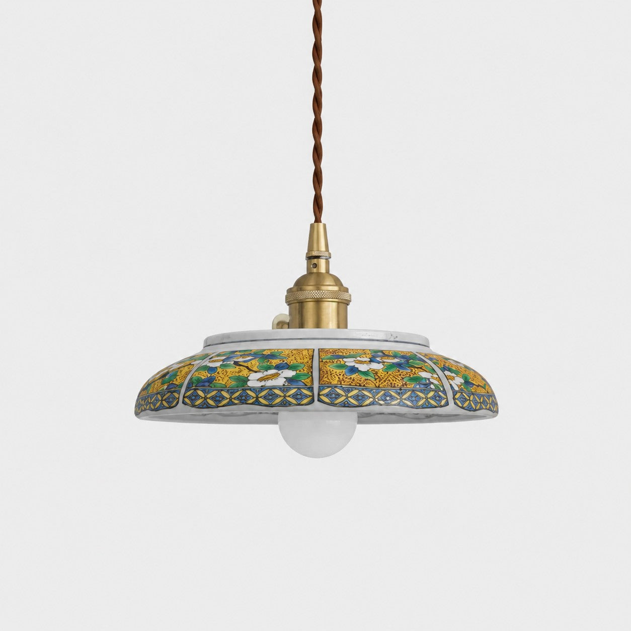 Golden osmanthus ceramic pendant lamp SKU front view