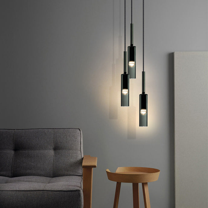 Modern Cylindrical Glass Pendant Light