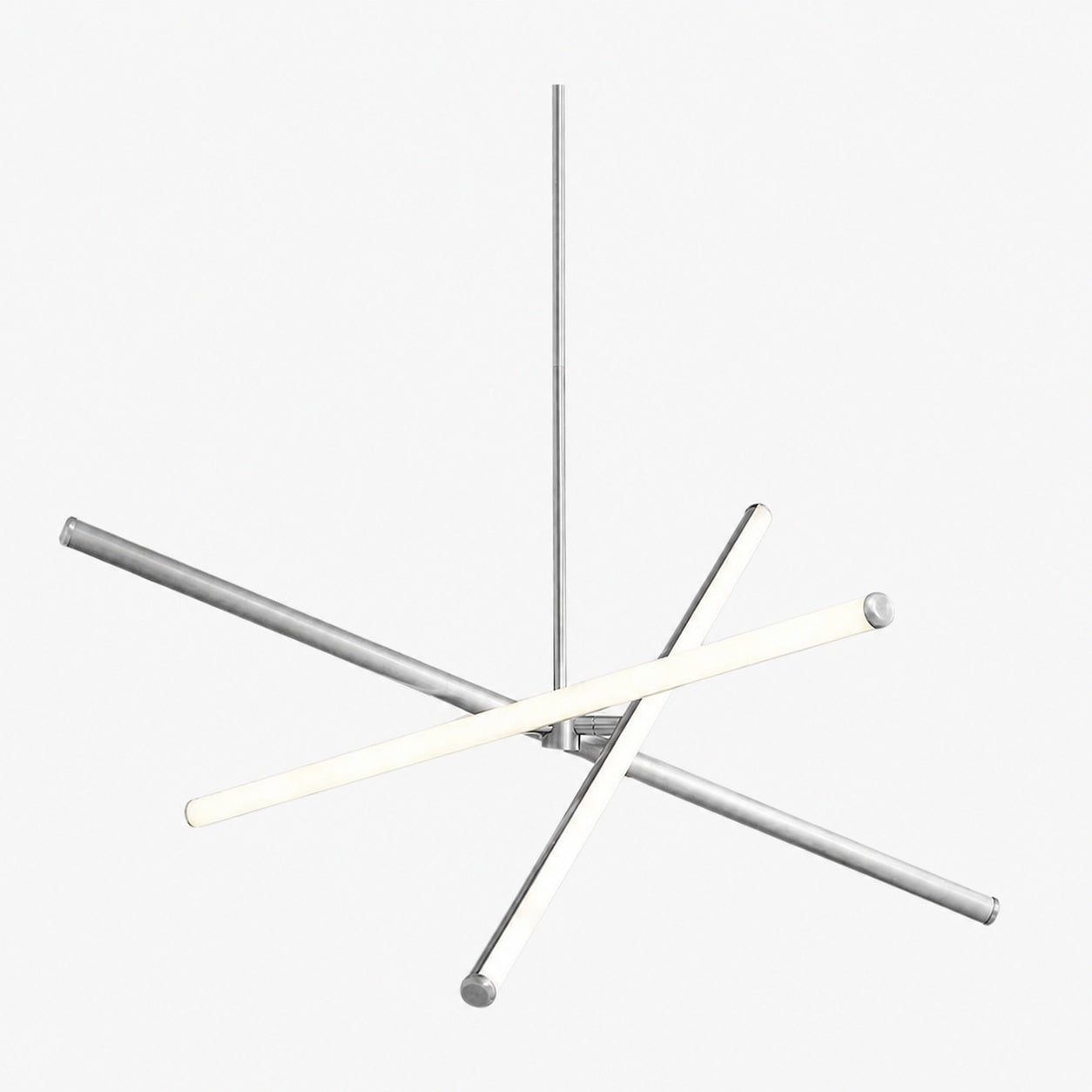 Voro Minimalist Chrome Light Rods - LED Semi-Flush Mount Ceiling Light