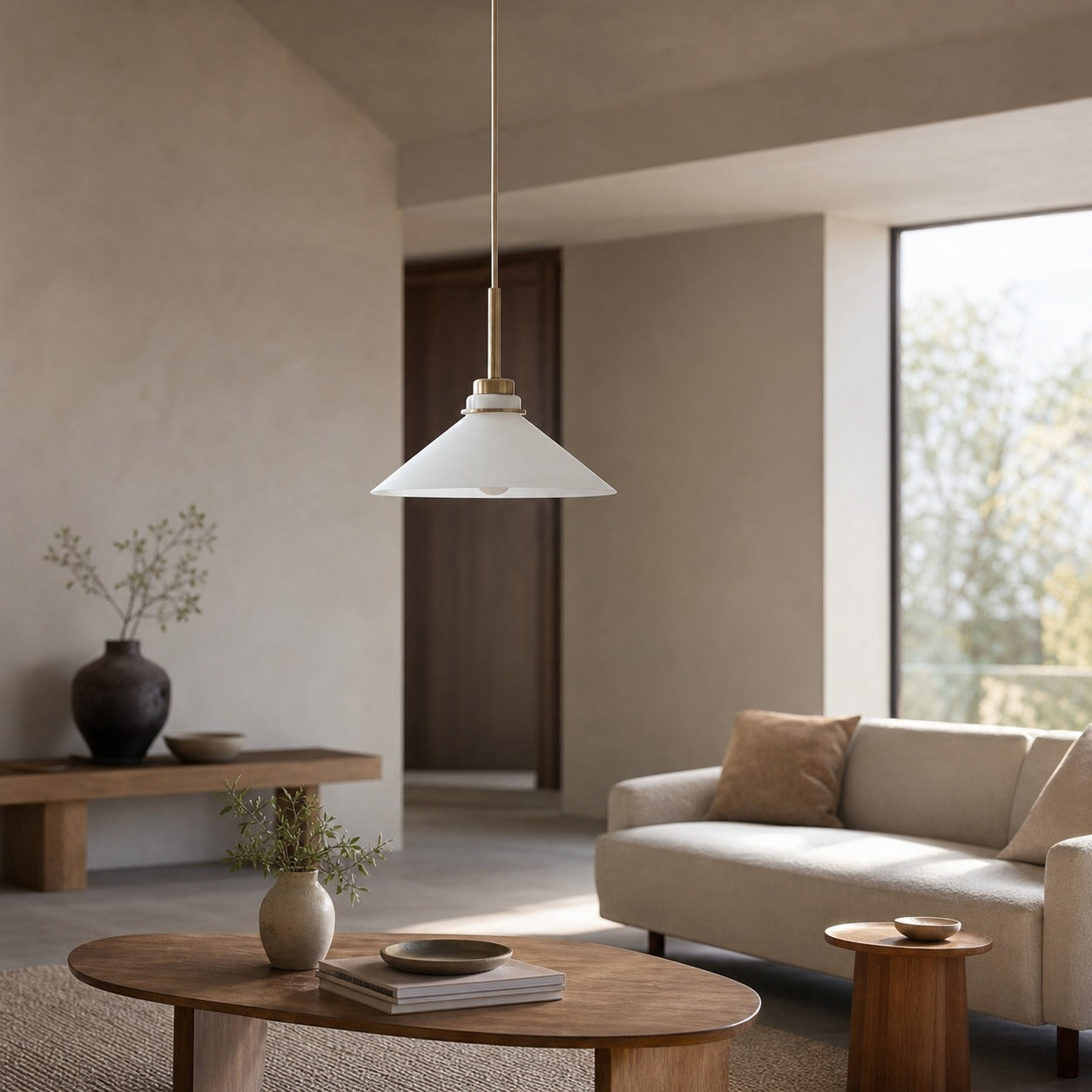 Aurenza Modern Farmhouse Pendant Light - Adjustable Shade for Warm Ambiance