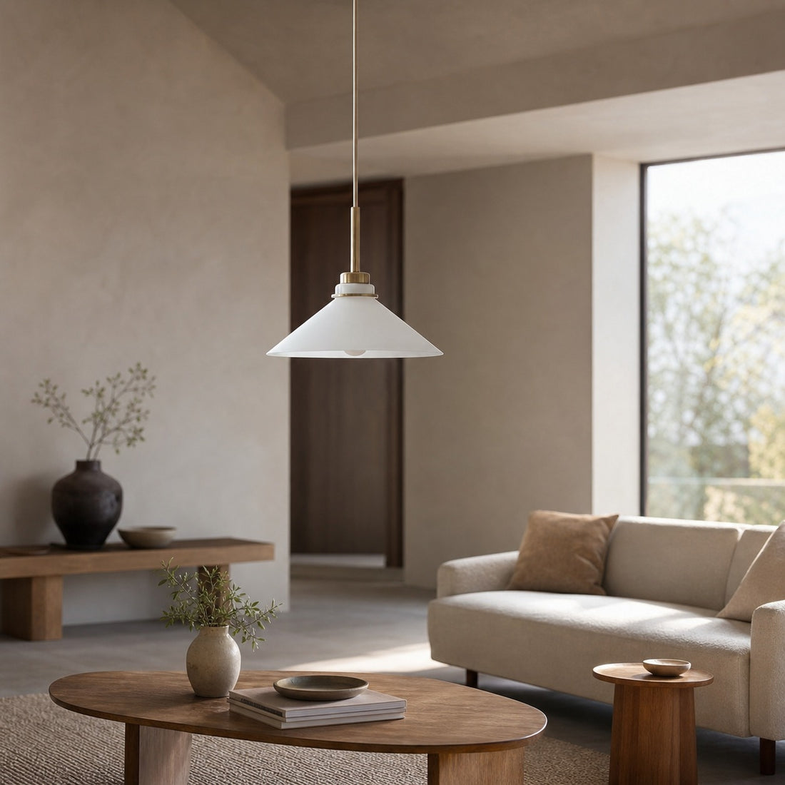 Aurenza Modern Farmhouse Pendant Light - Adjustable Shade for Warm Ambiance