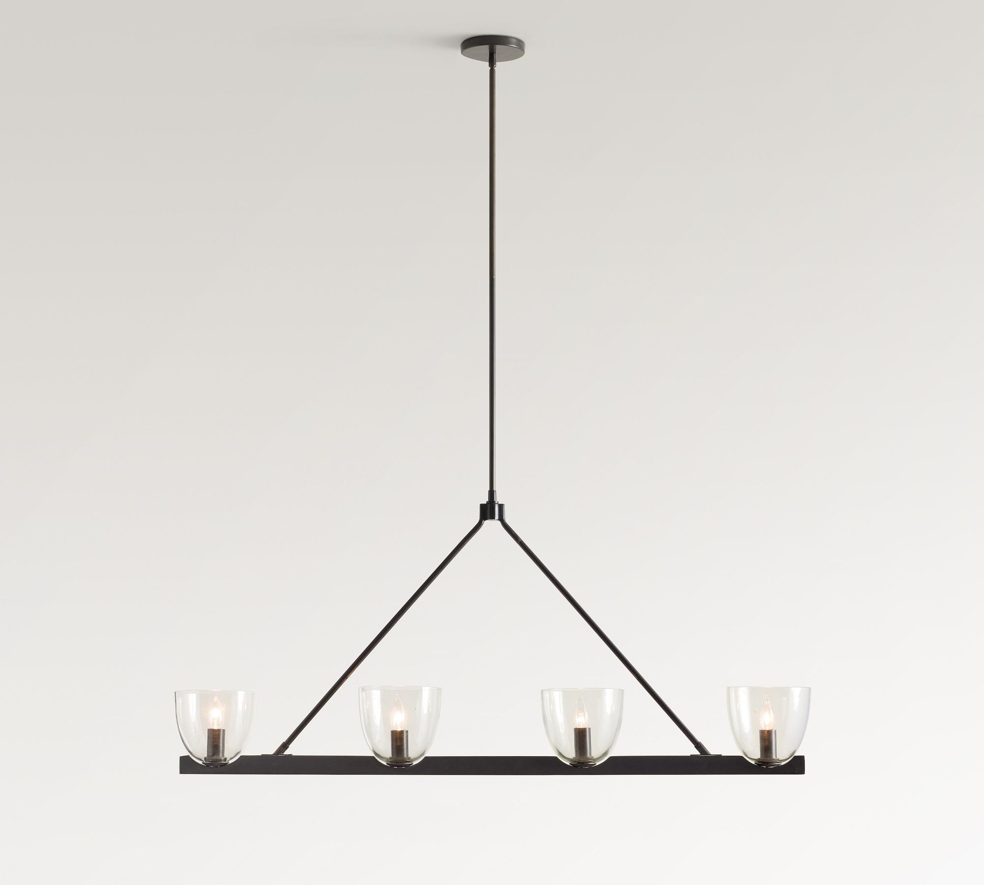 Auria Hand-blown Glass Metal Chandelier - Contemporary Brass Design