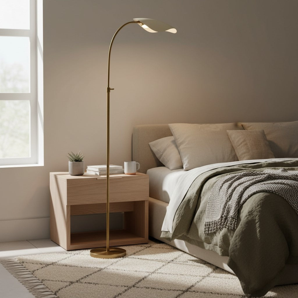 Shella Artistic Floor Light – Elegant Arched Design for Bedroom or Living Room