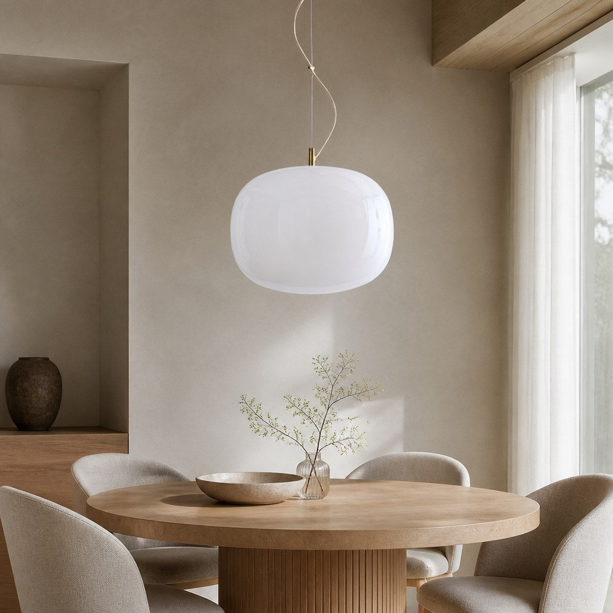 Lumivelle Minimalist Glass Pendant – Adjustable Height Dimmable Design