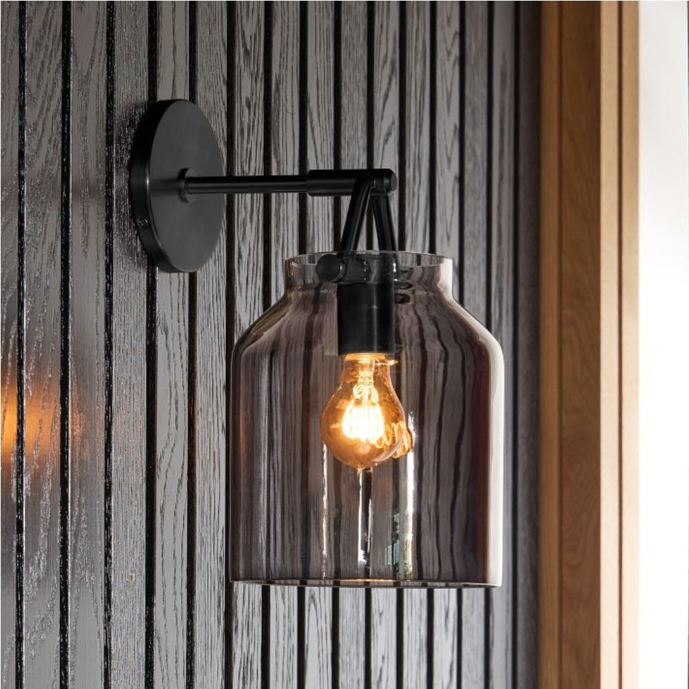 Modern Bell Jar Glass Sconce - Nordic Matte Metal Wall Light Outdoor