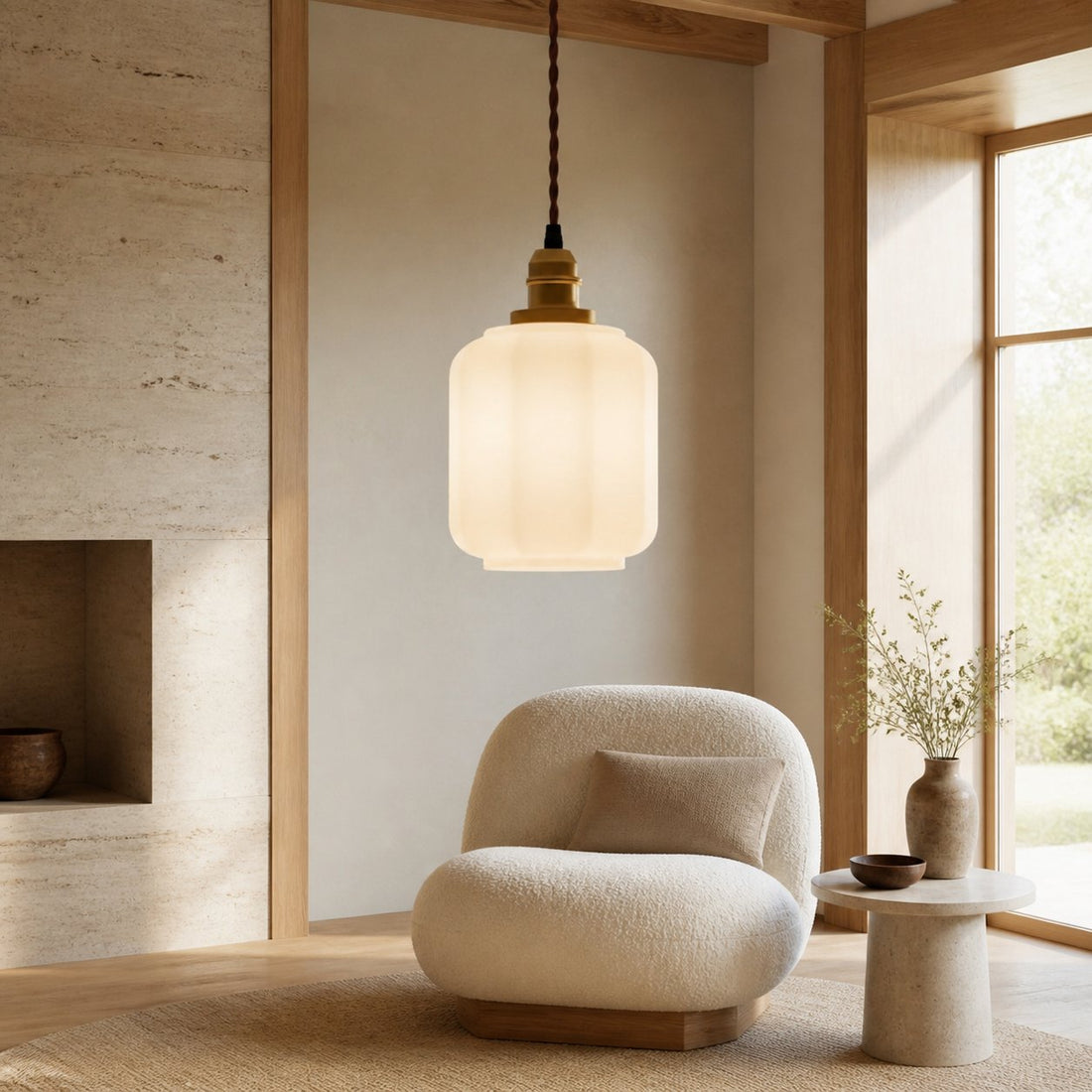 Glassora Creative Glass Lantern Pendant Lamp - Stylish Hanging Light for Kitchen or Bedroom U15