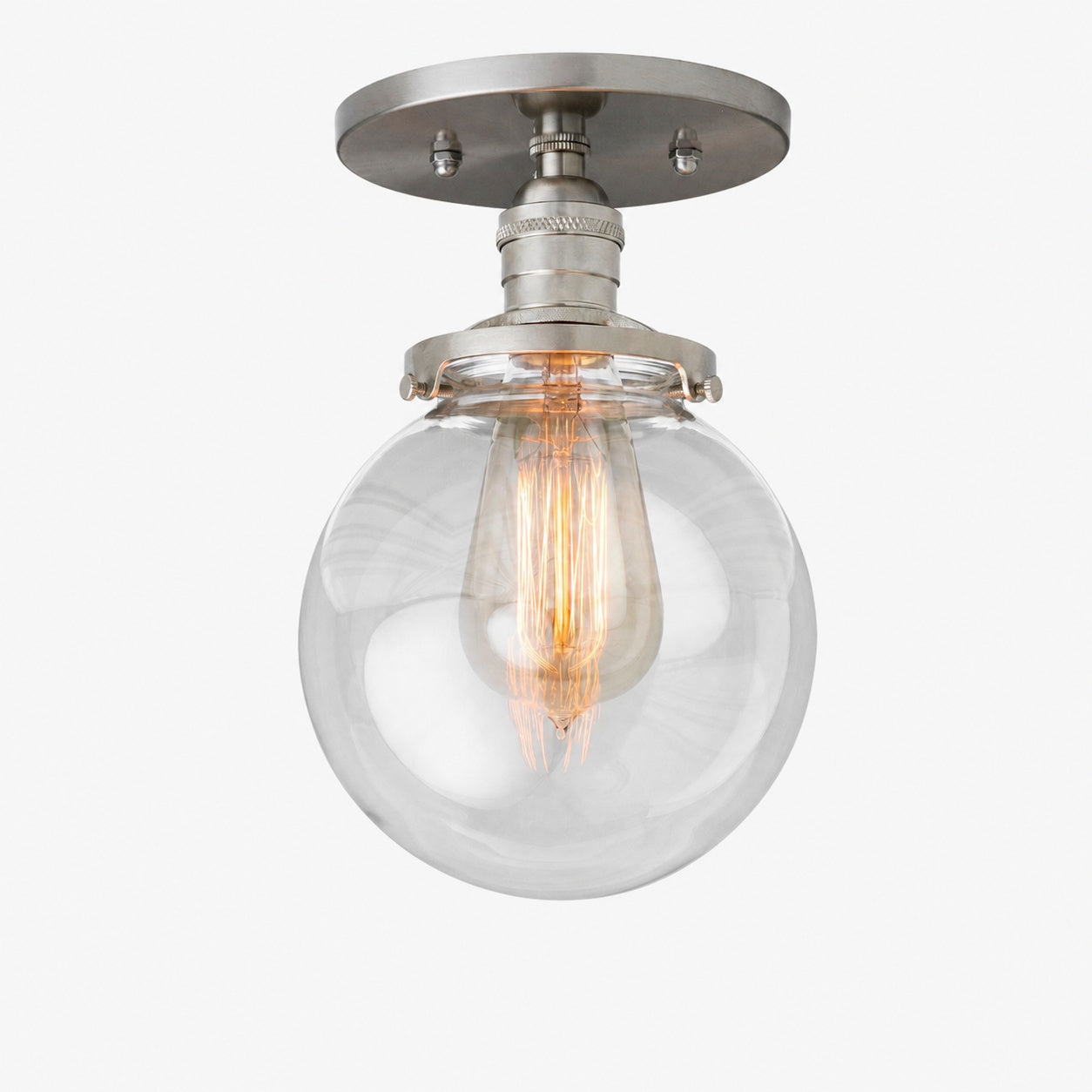 Glorica Glass Retro Globe Ceiling Light - Vintage Industrial Home Lighting