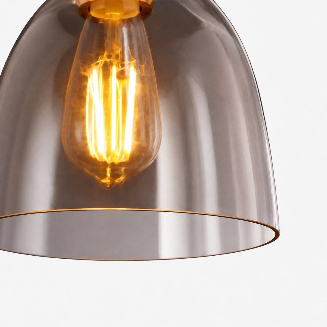 Readium Tinted Glass Pendant Light - Minimalist Dome Shade Adjustable for Kitchen Island and Dining Room