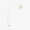 Lumifil Arc Floor Lamp Textile Mesh Shade - Metal Stand for Soft Ambient Living Room Lighting