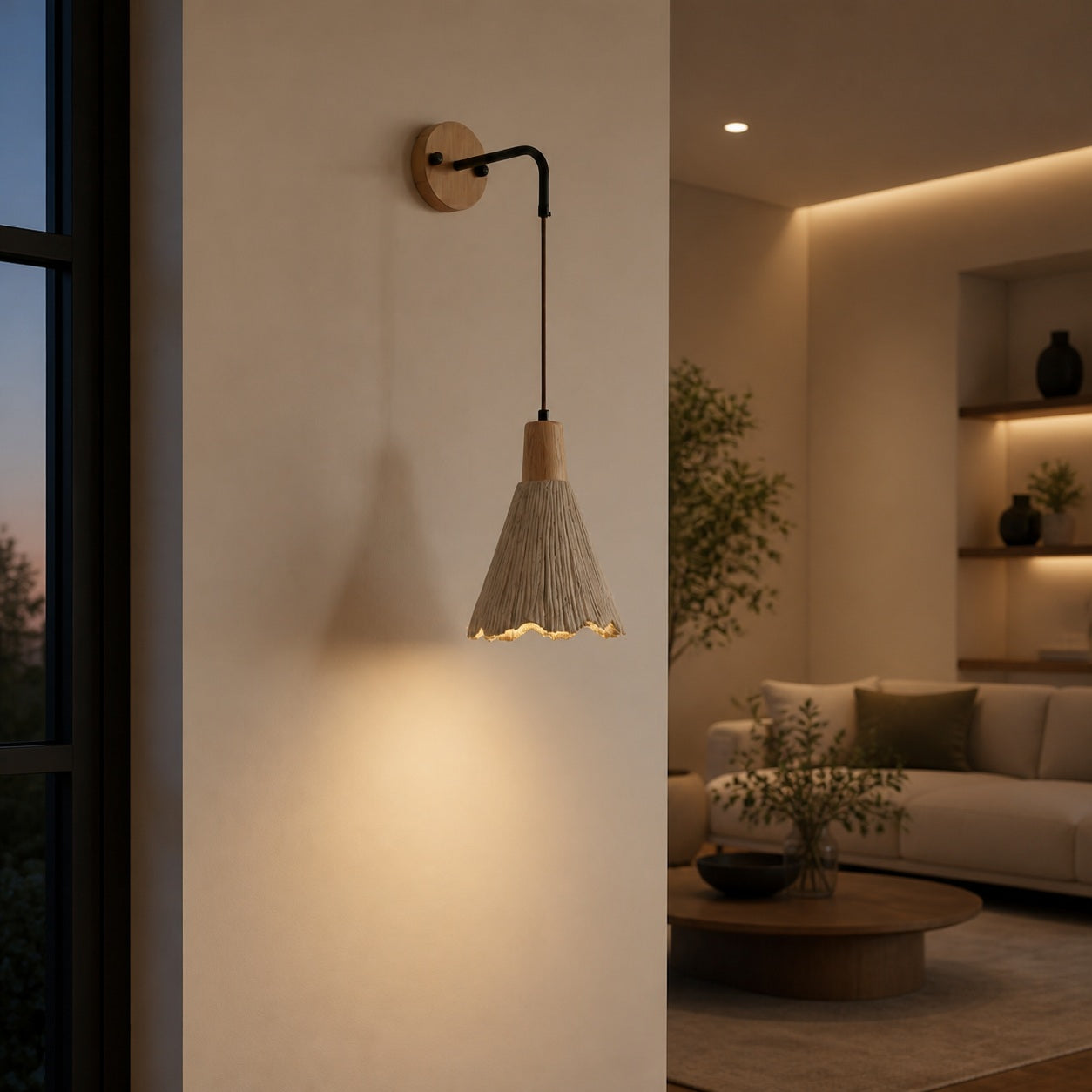 Solaraeon Microcement Minimalist Concrete Wall Sconce - Indoor Accent Lighting for Living Room