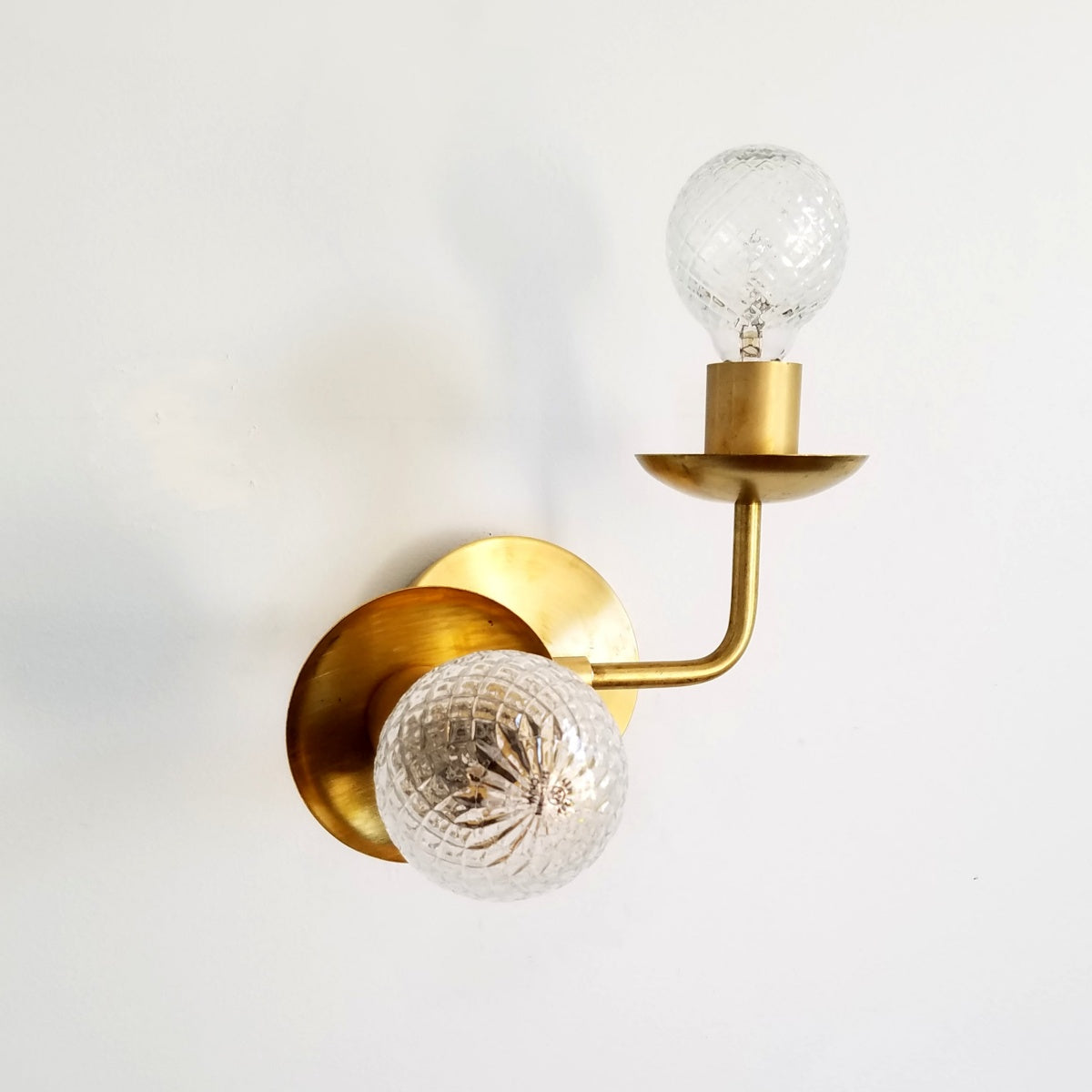 Asymmetric Wall Sconce - Brass & Chrome Modern Lighting Accent