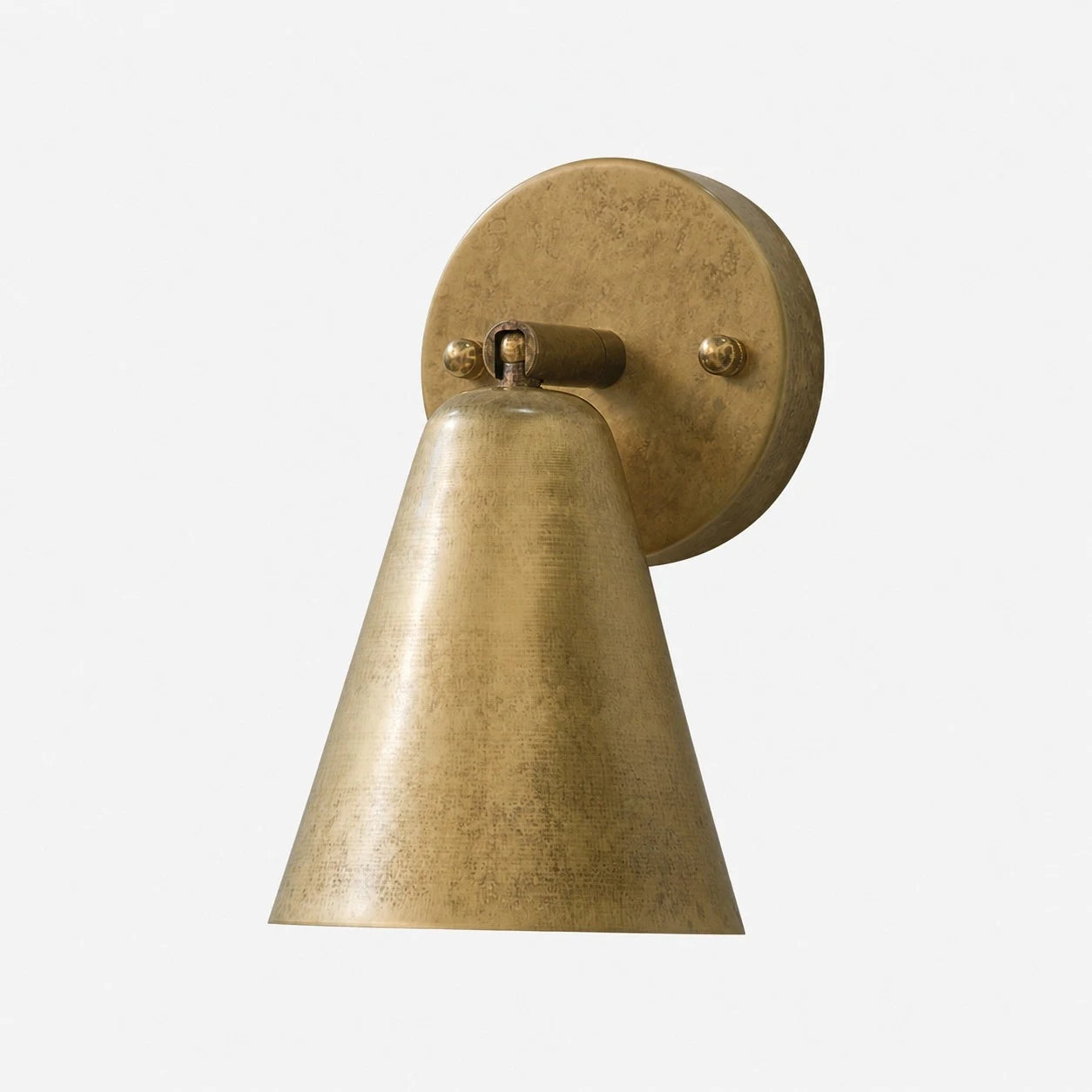 Brass cone wall lamp with brass wall plate
