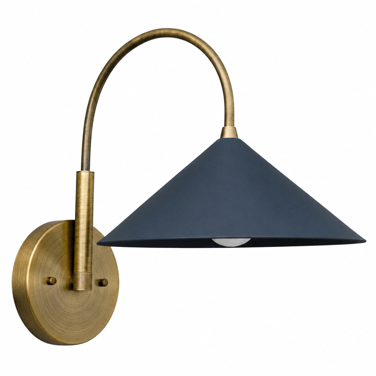 Curva Metal Vintage Wall Sconce  - Elegant Cone Shade for Bedrooms