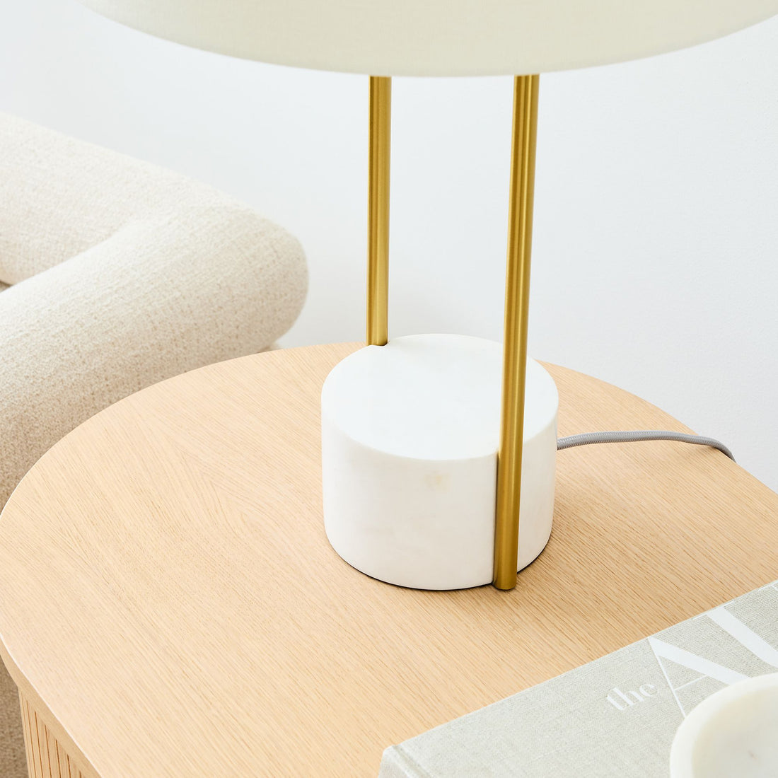 Luma Minimalist Industrial Table Lamp and Floor Lamp - Metal Frame with Soft Fabric Shade for Home and Office