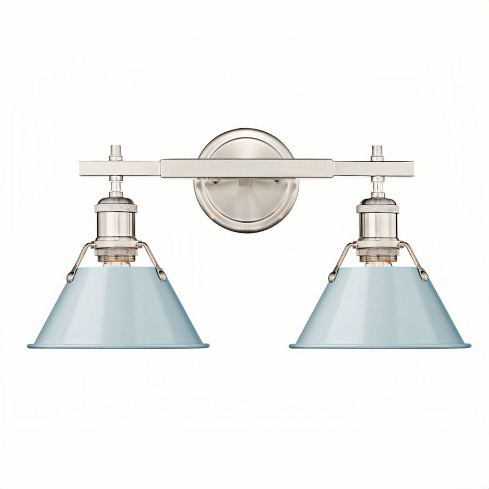 Industrial Two Light Vanity Wall Light - Metal Bathroom Mirror Wall Lights