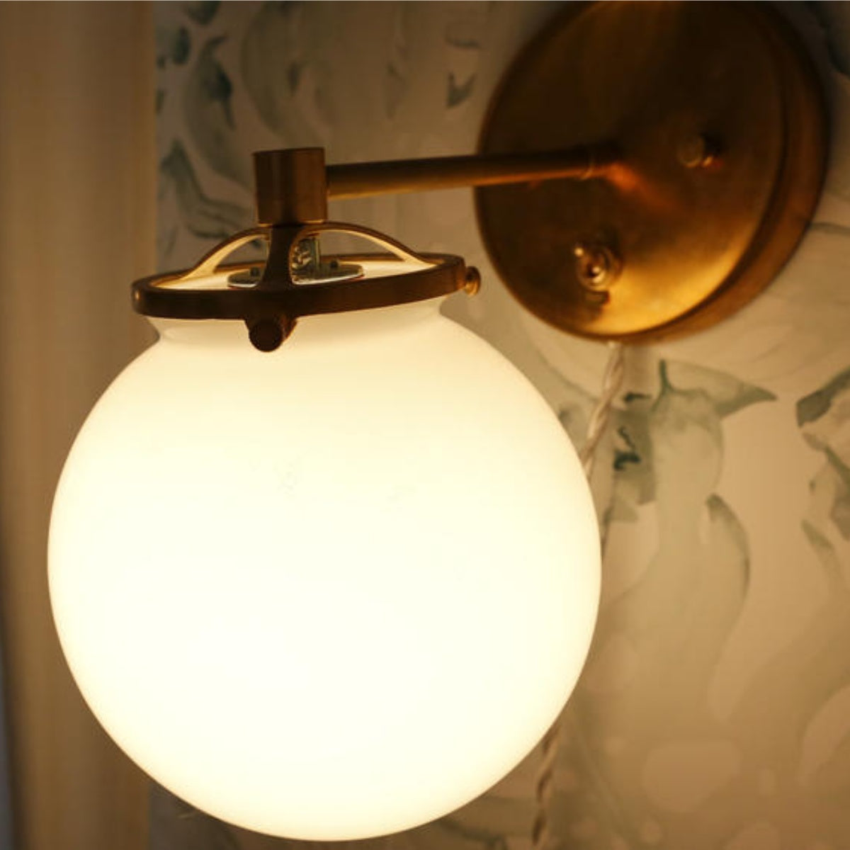Minimalist Oversized Glass Wall Light - White Globe Sconce For Home