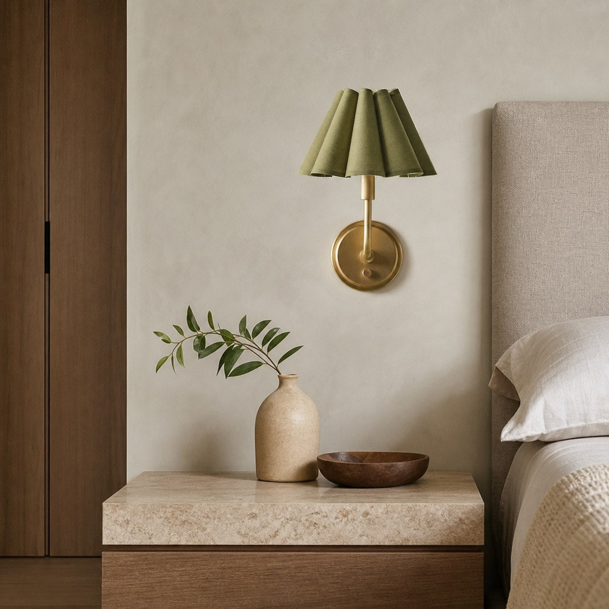 Capirise Scalloped Wall Sconce Light - Metal Bedroom & Hallway Lighting Fixture
