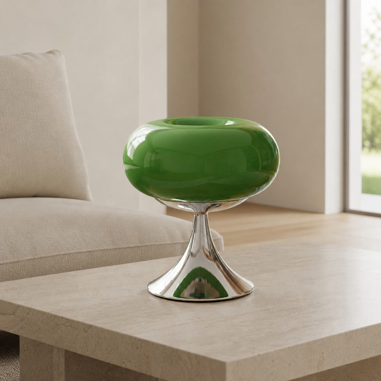 Lollora Decorative Table Lamp – Sculptural Glass Accent Light for Bedroom or Living Room