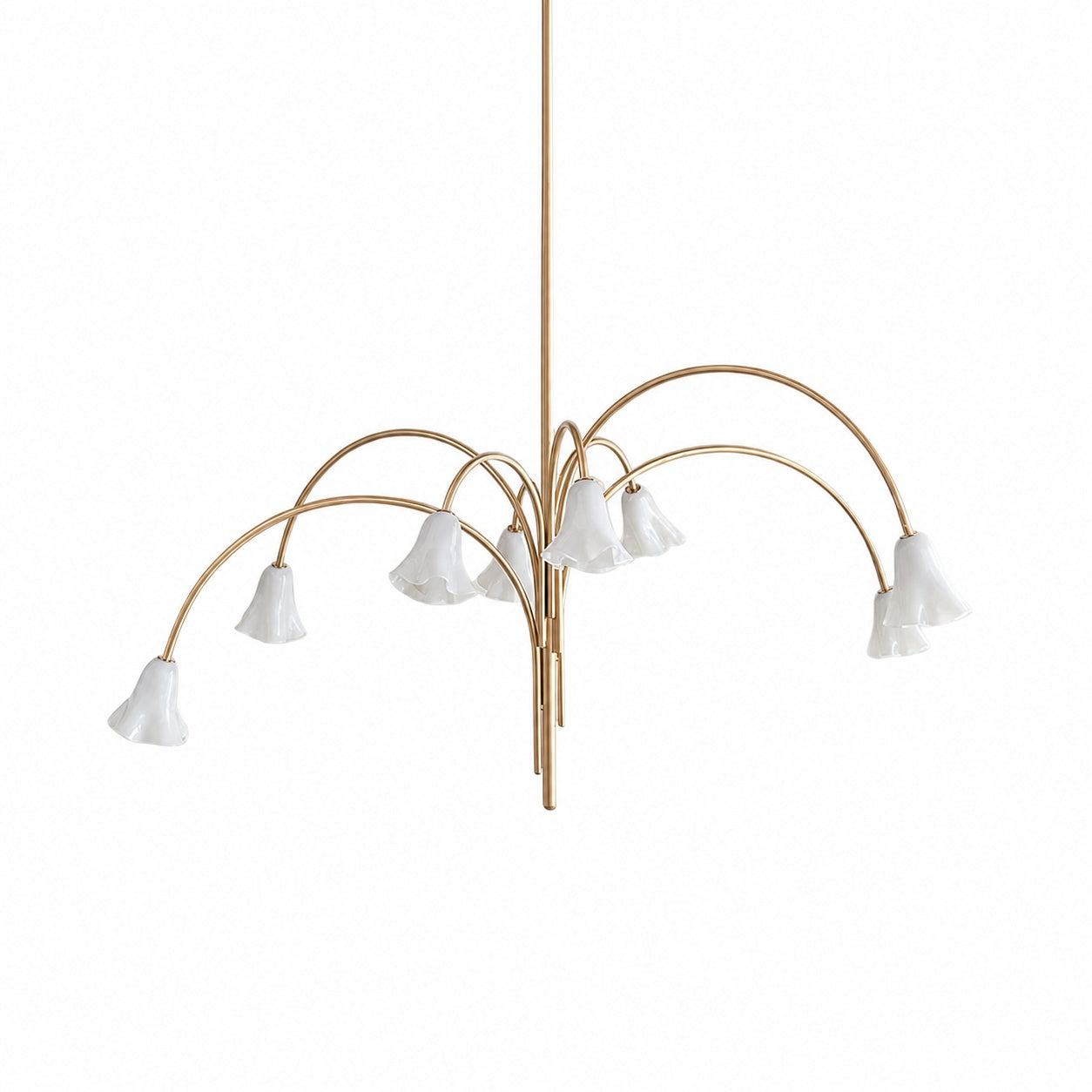 Bellina Modern Romantic Chandelier - Botanical Lily Design with Glass Flowers