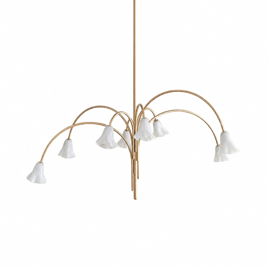 Bellina Modern Romantic Chandelier - Botanical Lily Design with Glass Flowers