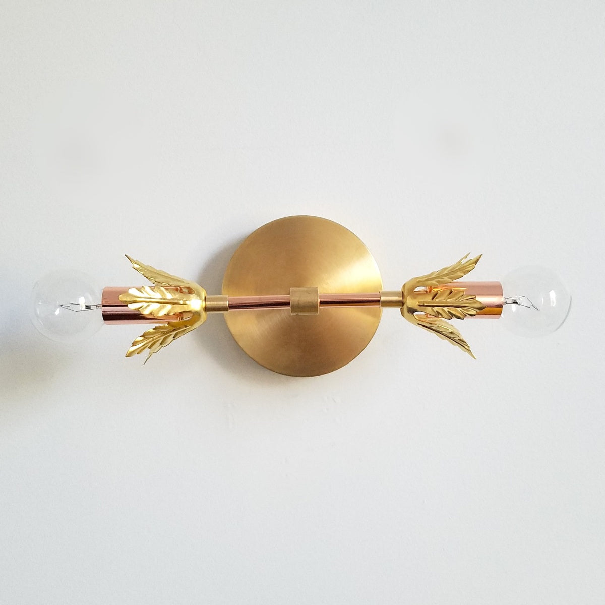 Romantic Polished Copper Wall Sconce - Modern Gilded Accent Light