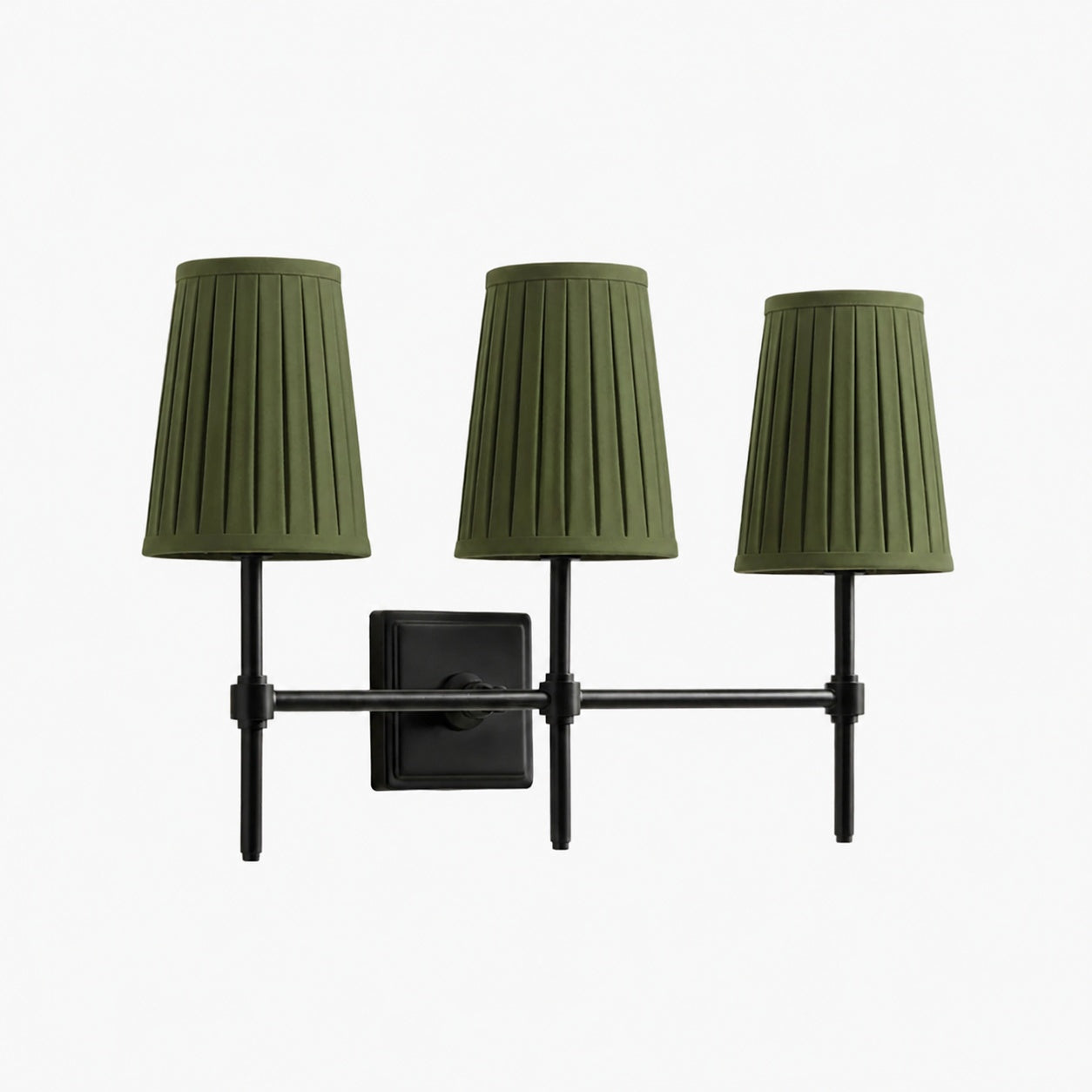 Derlina White Linen Shades Wall Lamp – Retro Metal Multi-Head Lighting Fixture