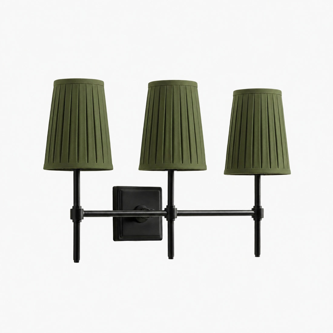 Derlina White Linen Shades Wall Lamp – Retro Metal Multi-Head Lighting Fixture
