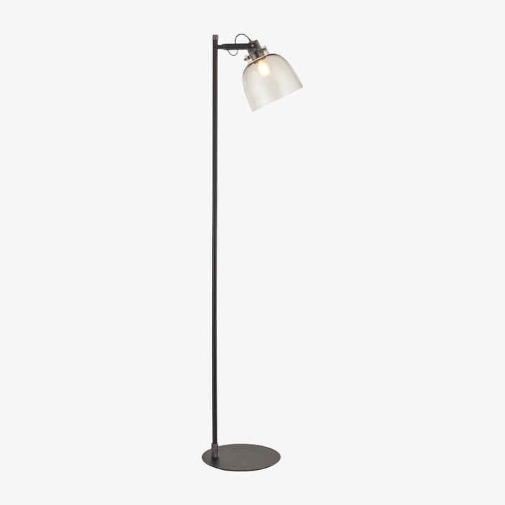 Readium Industrial Floor Lamp - Adjustable Glass Head Metal Base for Living Room and Bedroom