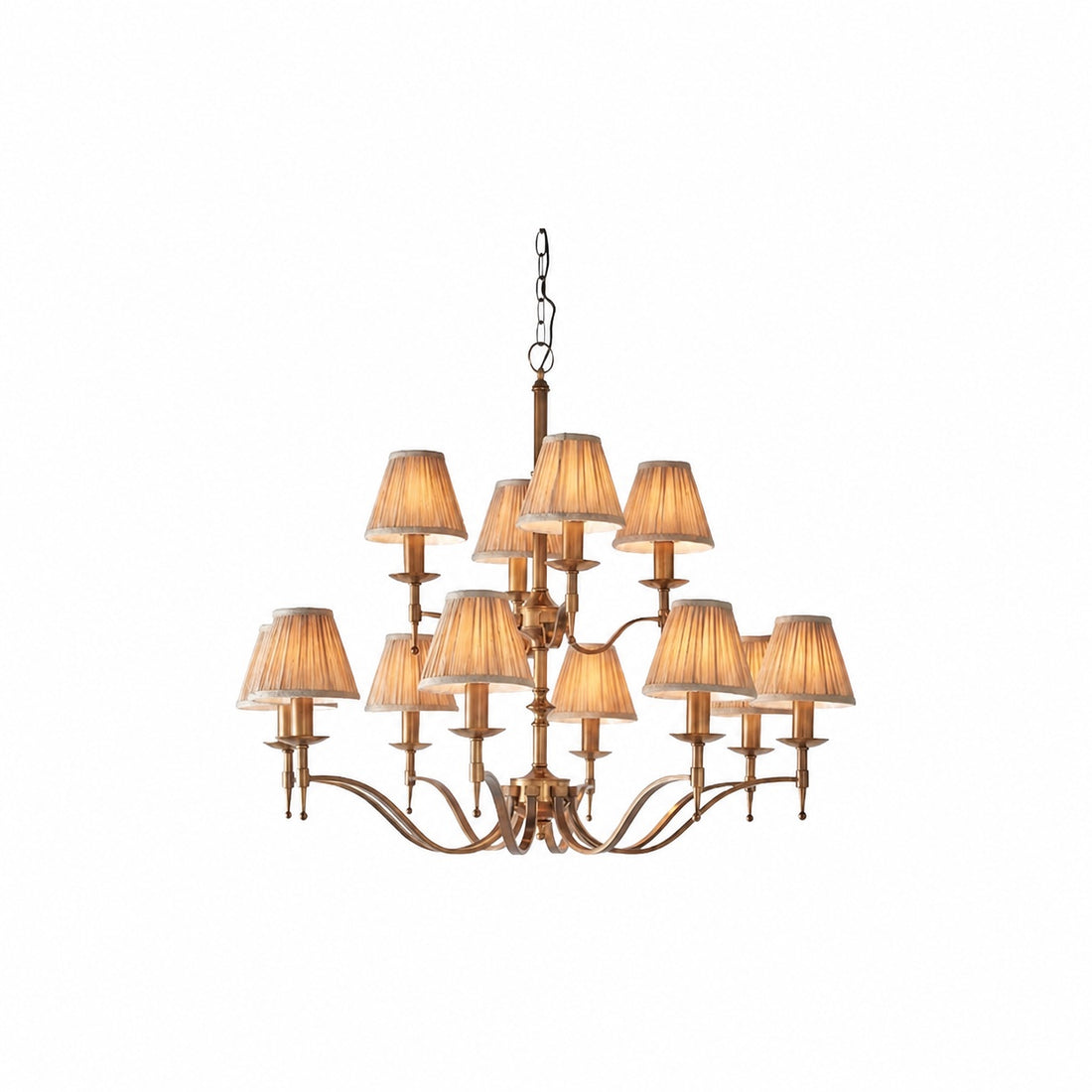 Tela Timeless Classic Elegant Multi Arm Stanford Chandelier - Metal Fabric Lighting for Living Room