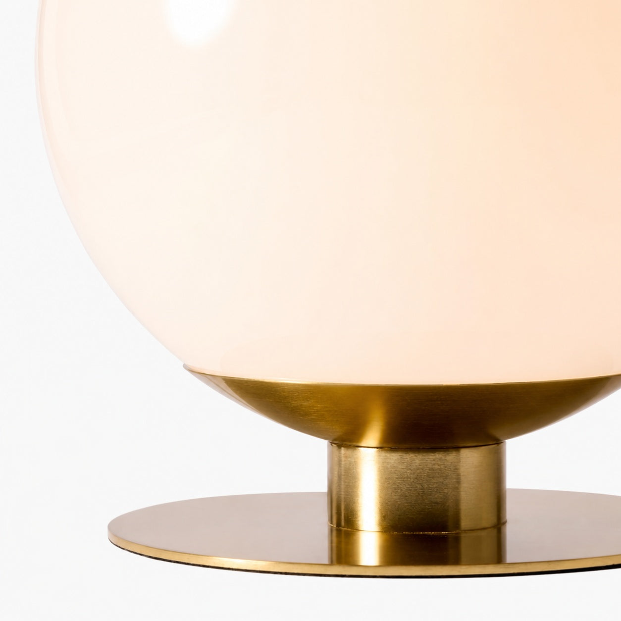 Rivolence Modern Table Lamp - Brass Finish White Glass Shade - Retro Style