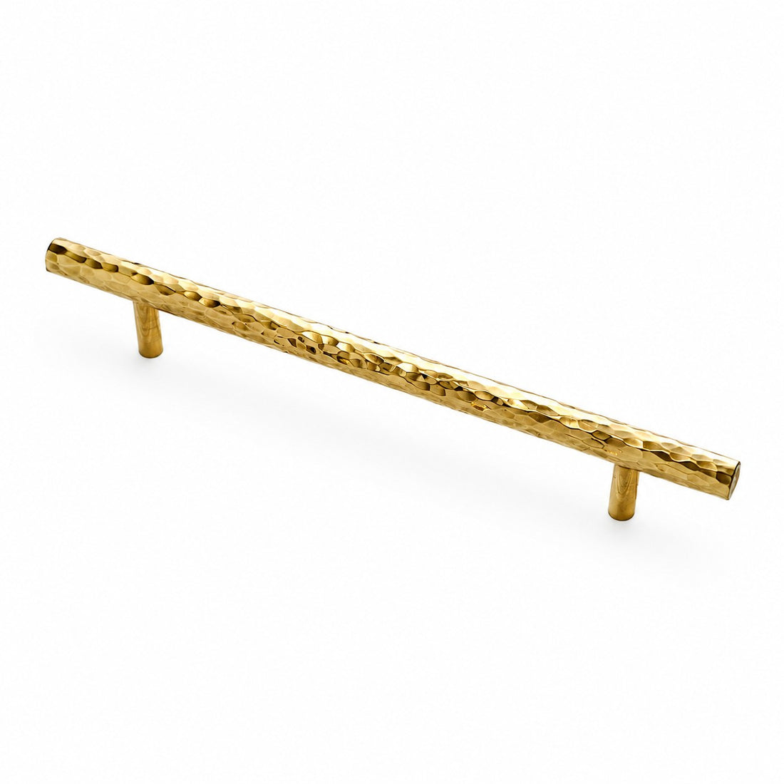 Natural Brass hammered bar pull with 6.3 inch or 160 mm centers