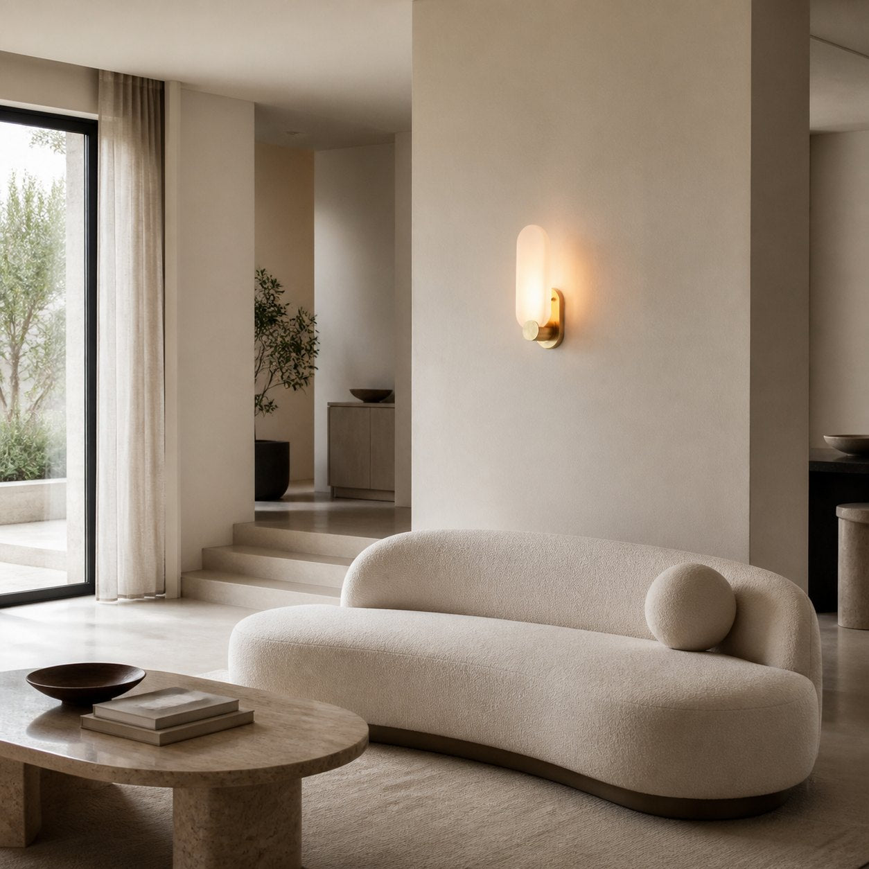 Albi Decorative Wall Sconce Ambient Diffused Glow - Artful Carved Aesthetic Dining Room Corridor