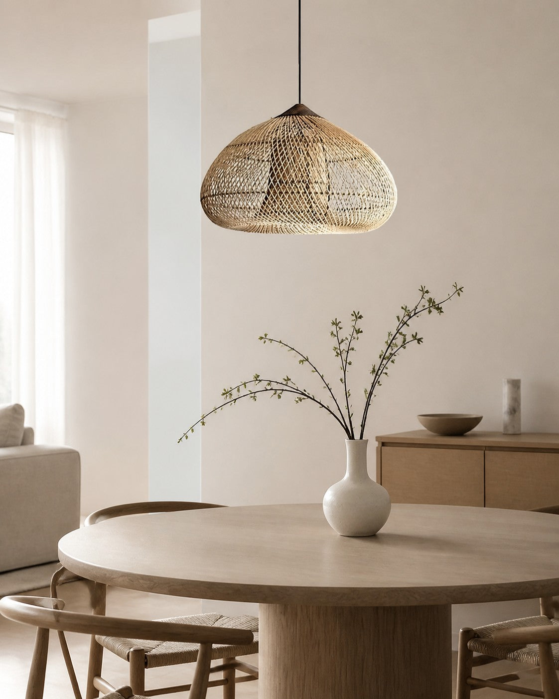 Harp Braided Rattan Pendant Lamp