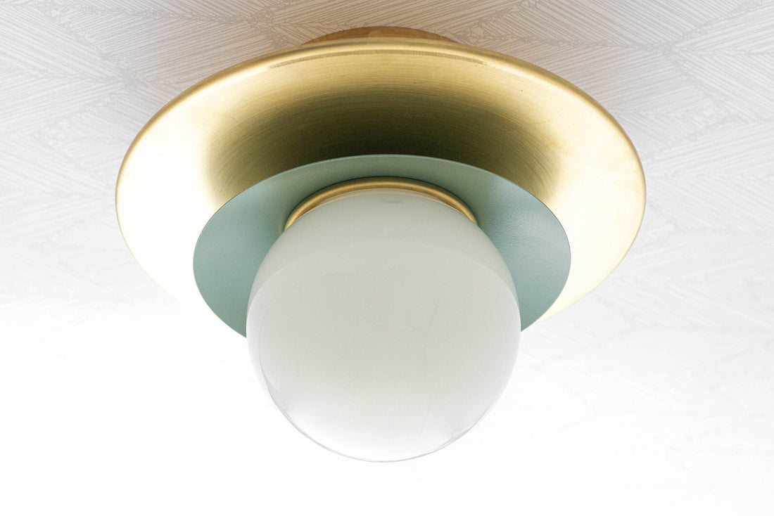 Artivo Layered Brass Globe Light – Versatile Opal Glass Ceiling or Wall Sconce for Stylish Spaces