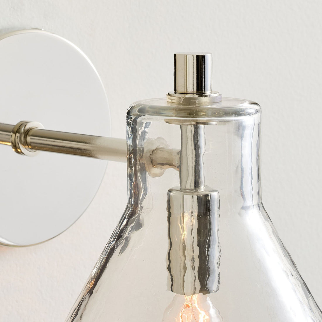 Glavira Recycled Glass Double Sconce - Indoor Brass Wall Lighting