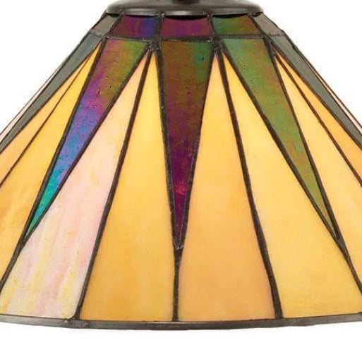 TF Dark Star Tiffany Pendant – Stained Glass Geometric Design Ceiling Light for Living Rooms