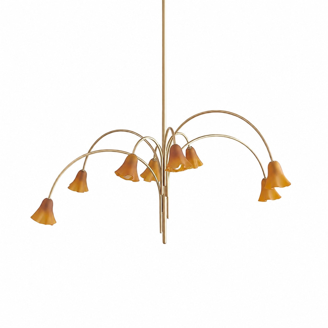 Bellina Modern Romantic Chandelier - Botanical Lily Design with Glass Flowers