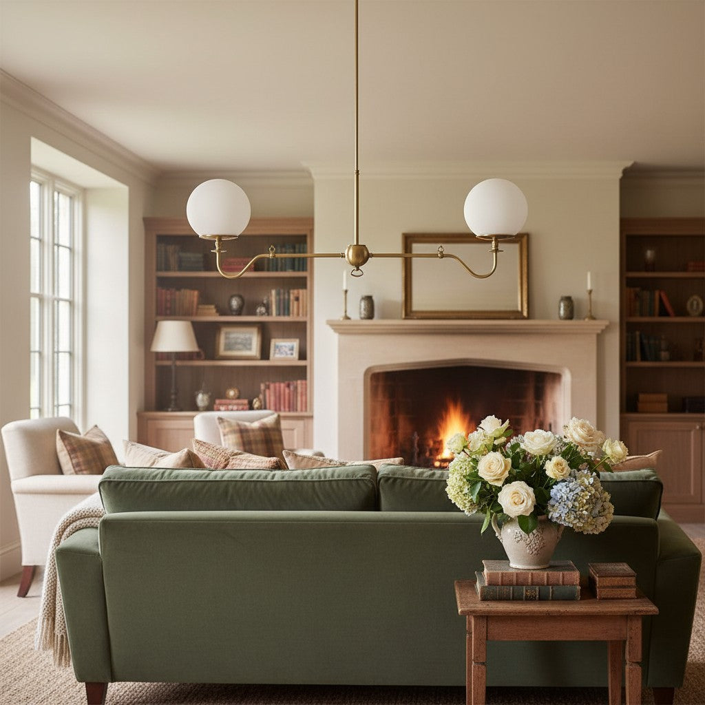 Glorica Glass Brass Chandelier Lighting - Contemporary Glass Multi-Light Hanging Fixture