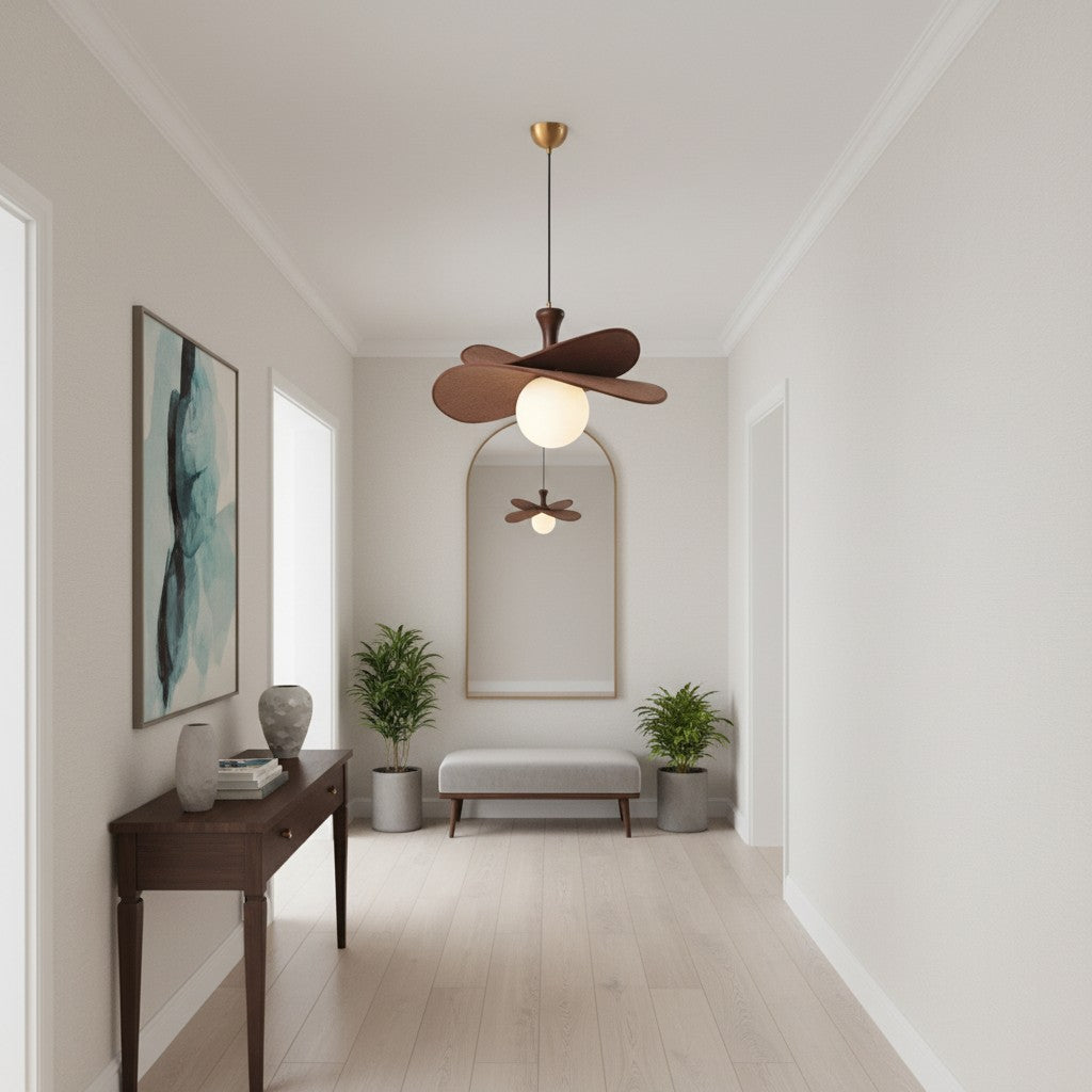 Orrise Blooming Petal Chandelier - Modern Metal and Wood for Living Rooms and Dining Rooms