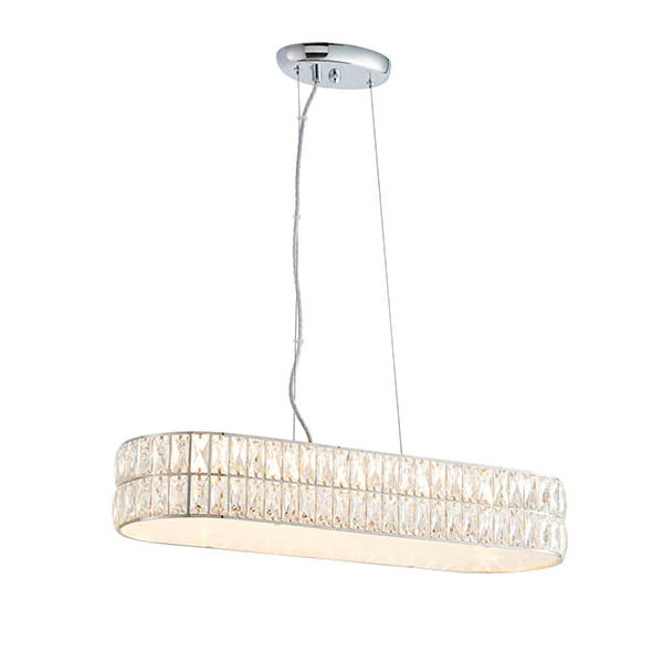 Glomara Style Geometric Crystal Pendant Light – Glamorous Dining Room Centerpiece