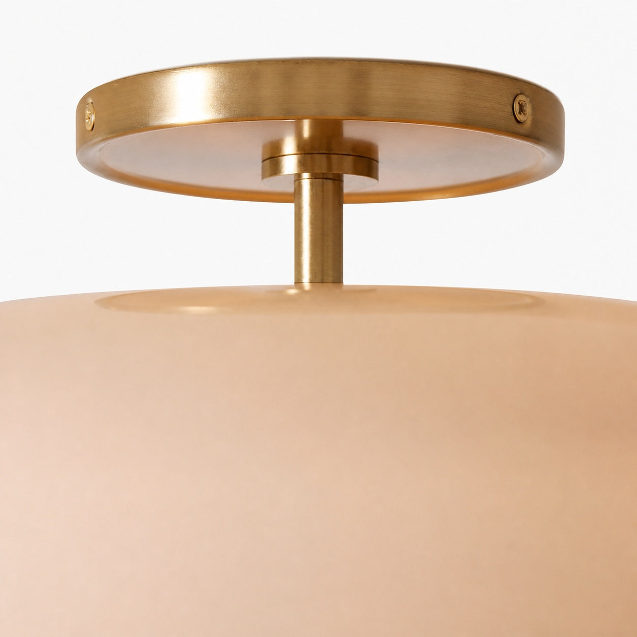 Vega Glass Flush Mount - Champagne-Tinted Globe Modern Glass Ceiling Light for Hallway