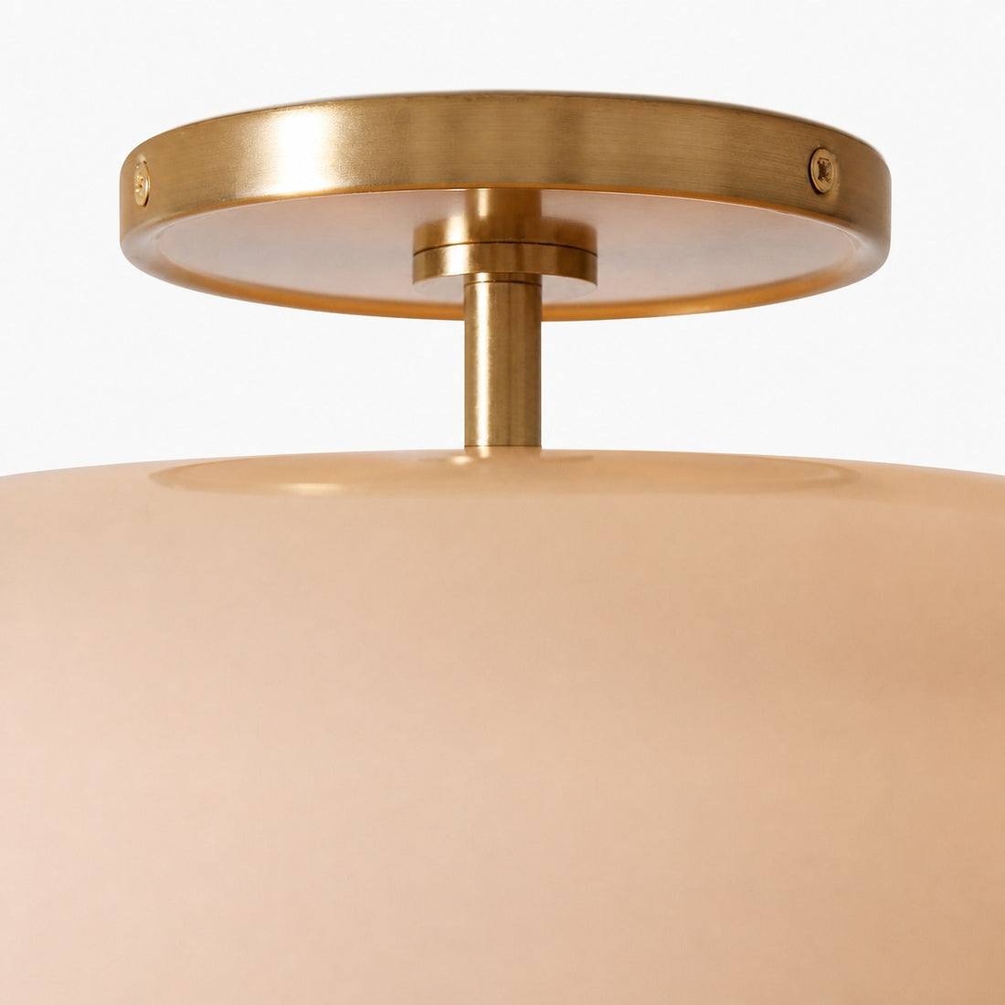 Vega Glass Flush Mount - Champagne-Tinted Globe Modern Glass Ceiling Light for Hallway