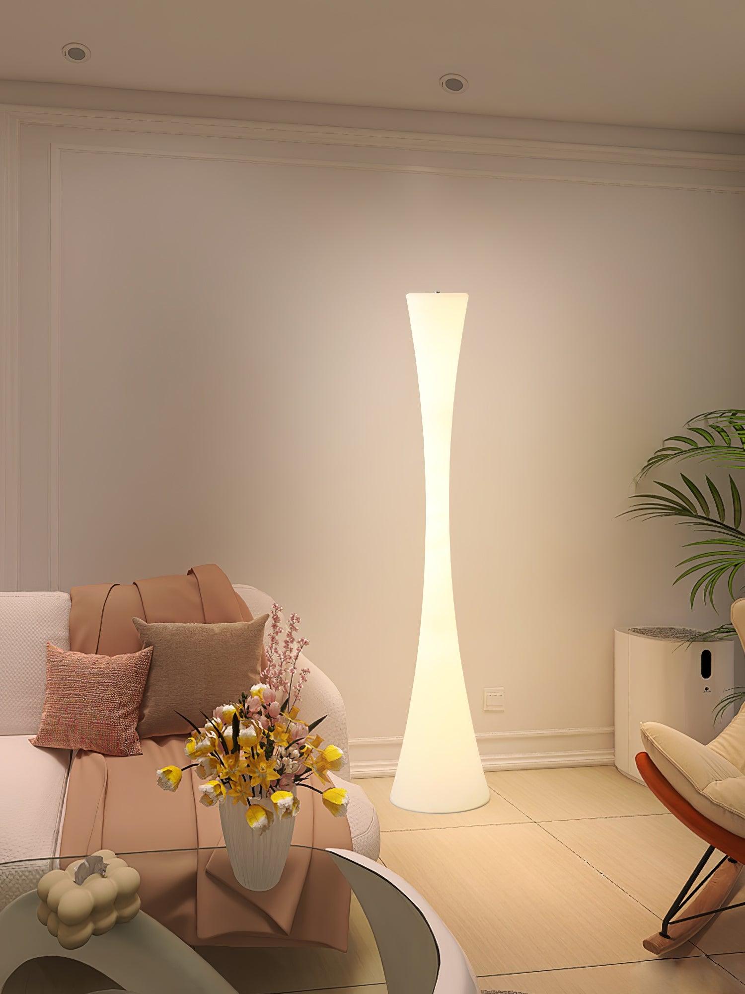 Romantic Simple White Column Floor Lamp