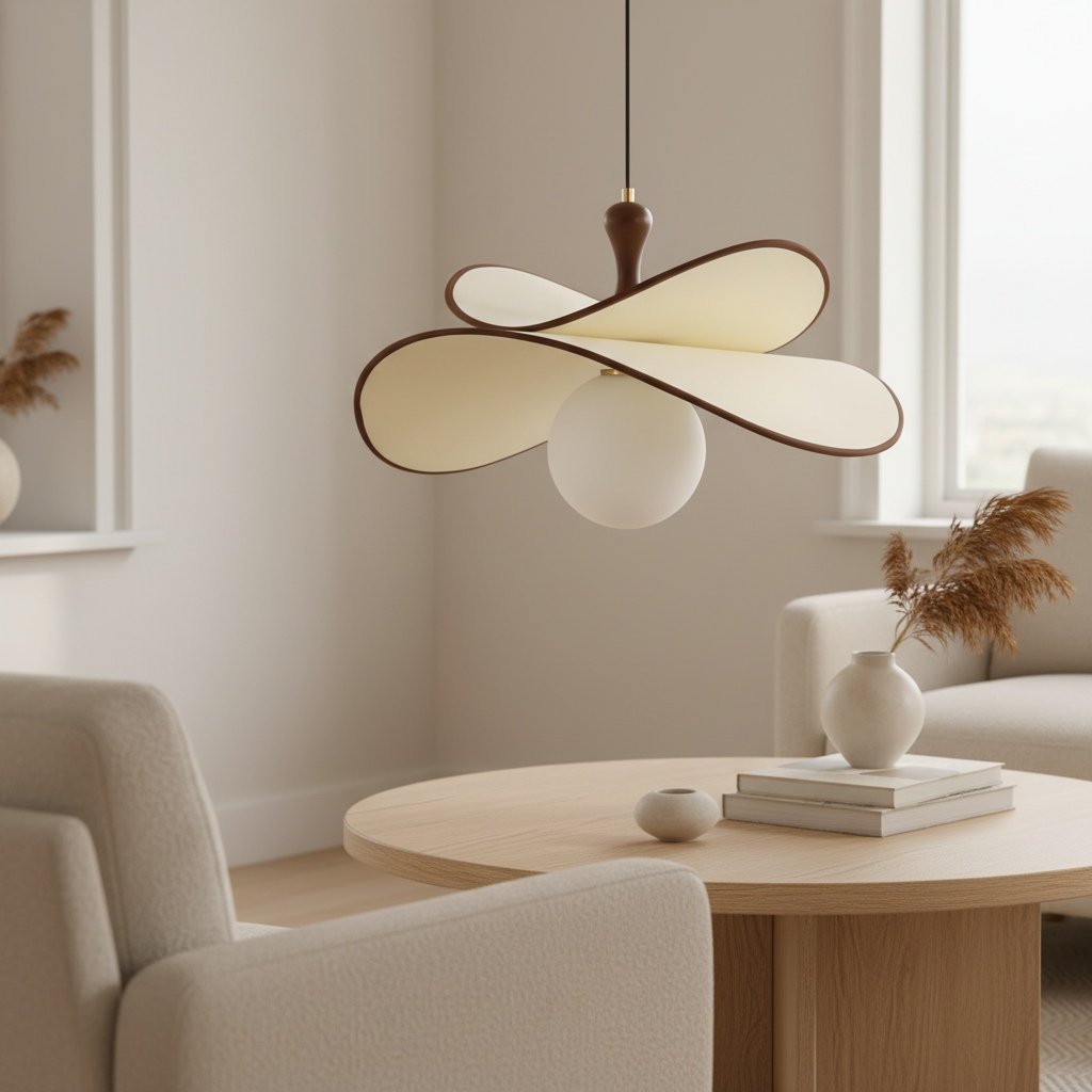 Orrise Floating Glass Globe Pendant with Metal Accents - Modern Minimalist lights for Kitchen and Dining Rooms